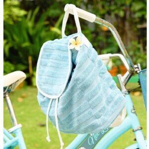 NWT NEW Lu & Elle Light Blue Terry Bag Backpack $88 Retail